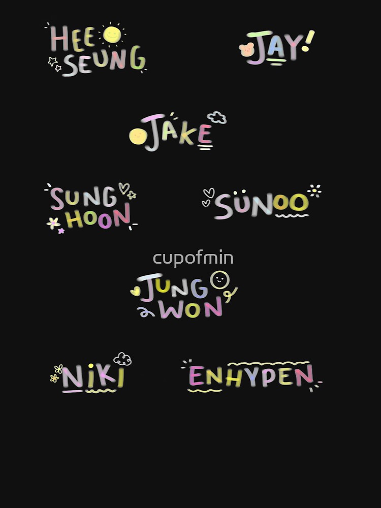 Enhypen Sticker Pack Names Logo I Land T Shirt By Cupofmin Redbubble