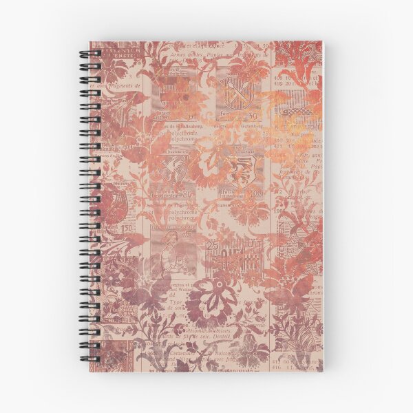 Item preview, Red damasks over pink newspaper ephemera design designed and sold by AnnieHochmann.