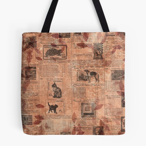 Item preview, Red flower petals over newspaper ephemera design designed and sold by AnnieHochmann.