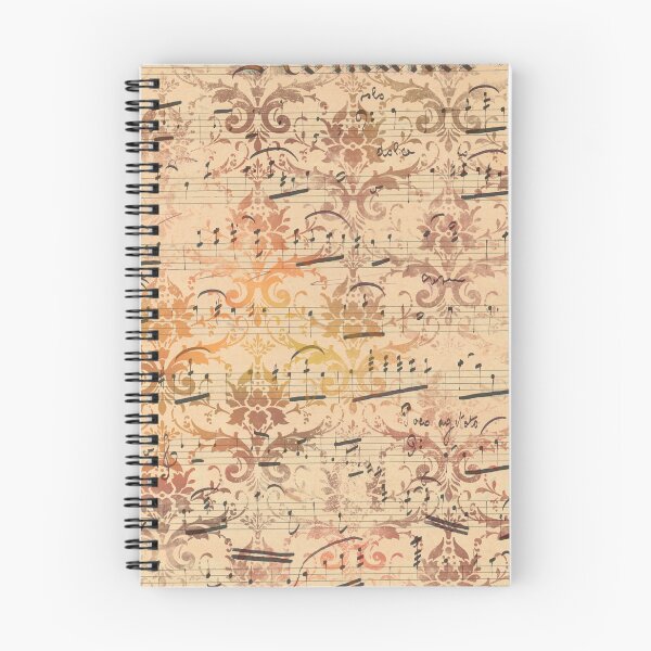 Item preview, Red damasks over musical staff paper ephemera design designed and sold by AnnieHochmann.