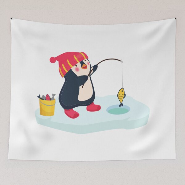 Item preview, Cute Penguin Arctic Ice Fishing  designed and sold by treasure-crafts.