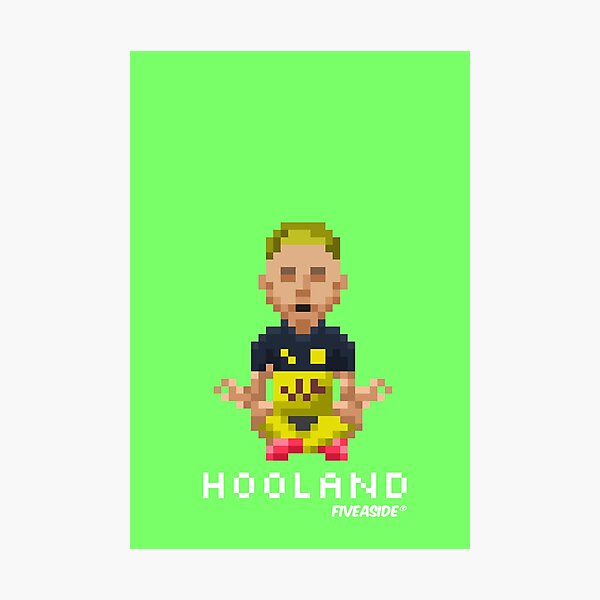 Haaland 'Hooland' Retro-Inspired Football 8-bit Player Figure Photographic Print