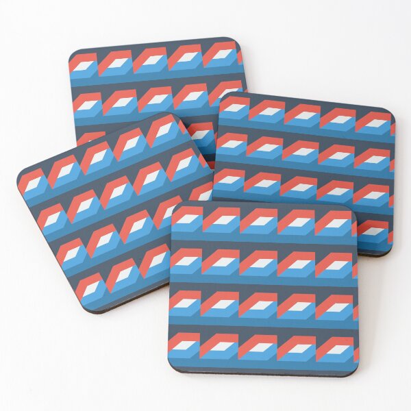 Item preview, Abstract red blue white shape geometrical glitch  pattern designed and sold by Thecolorschemer.