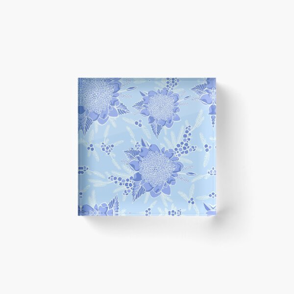 Item preview, Waratah and Wattle Pattern -Frosty Blue designed and sold by Sketchbook Designs.