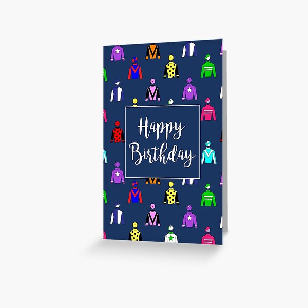 Item preview, Horse Racing Jockey Silks Happy Birthday designed and sold by CreativeTwins.