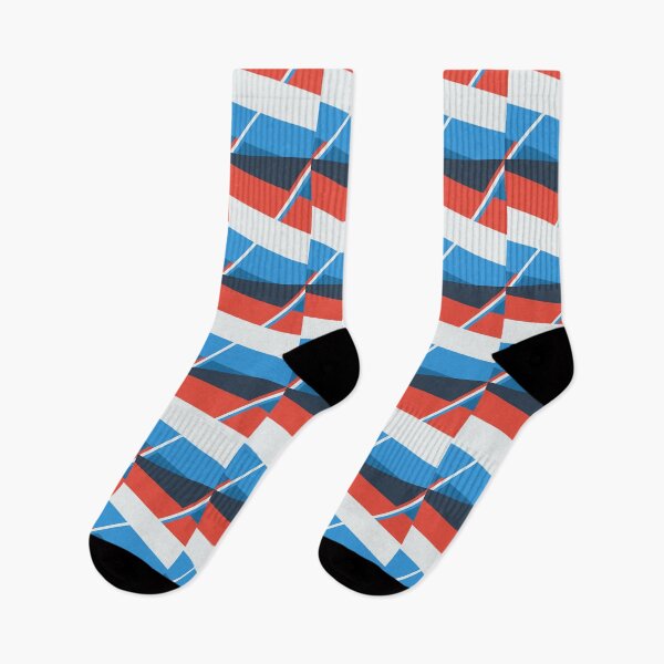 Item preview, Abstract red blue white shape geometrical glitch  pattern designed and sold by Thecolorschemer.