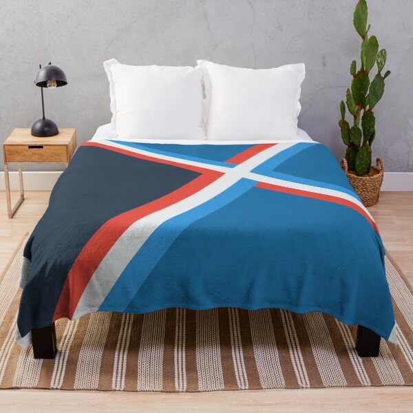 Item preview, Abstract red blue white striped cross designed and sold by Thecolorschemer.