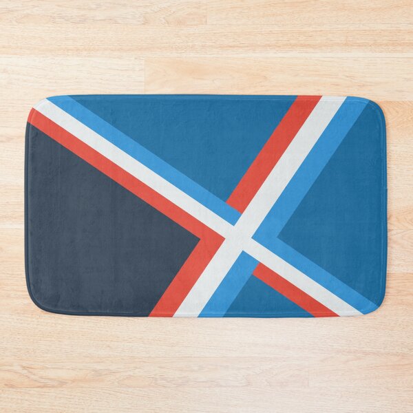 Item preview, Abstract red blue white striped cross designed and sold by Thecolorschemer.