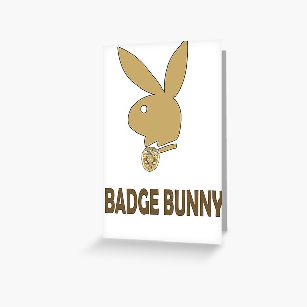 badge-bunny-greeting-card-for-sale-by-thelight-redbubble