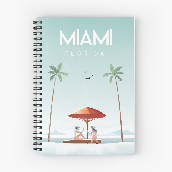 Item preview, Miami beach travel poster designed and sold by Arctic frame studio.