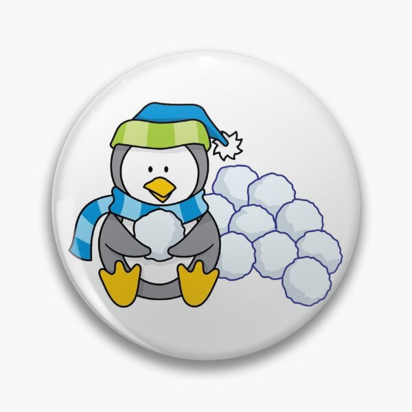 Item preview, Cute Penguin Throwing Snowball Fight designed and sold by treasure-crafts.