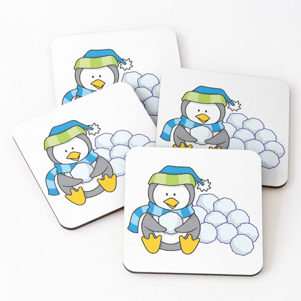 Item preview, Cute Penguin Throwing Snowball Fight designed and sold by treasure-crafts.