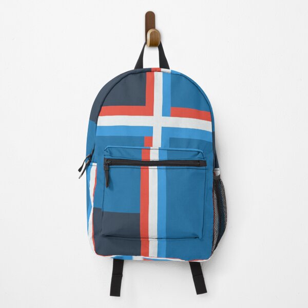 Item preview, Abstract red blue white striped cross designed and sold by Thecolorschemer.