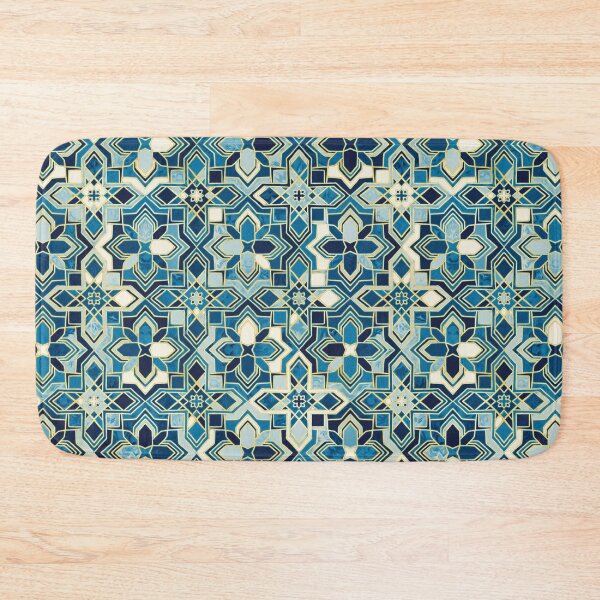 Item preview, Moody Moroccan Blues Gilded Tile Patchwork Pattern designed and sold by micklyn.
