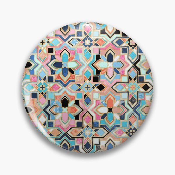 Item preview, Boho Tilework in Coral Pink and Blue designed and sold by micklyn.