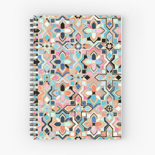 Item preview, Boho Tilework in Coral Pink and Blue designed and sold by micklyn.