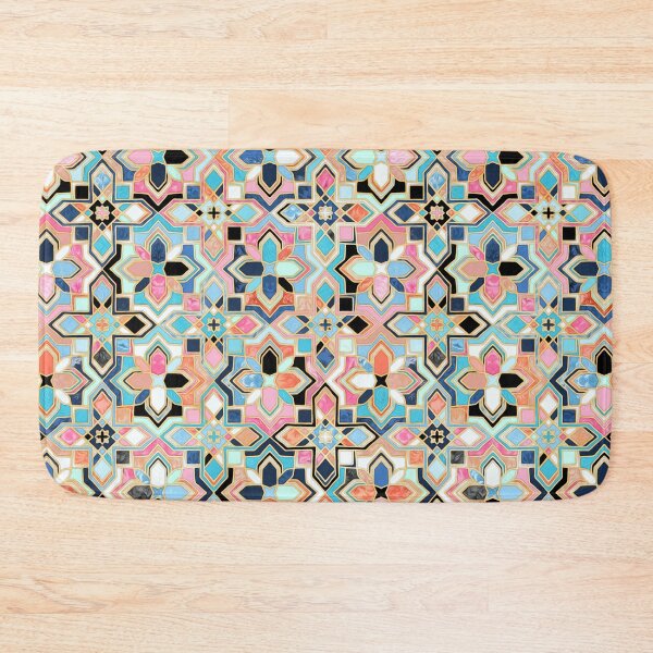 Item preview, Boho Tilework in Coral Pink and Blue designed and sold by micklyn.