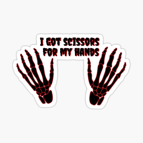 Maggie Lindemann 'Scissorhands' Single Design Skeleton Goth Cyber Punk Sticker
