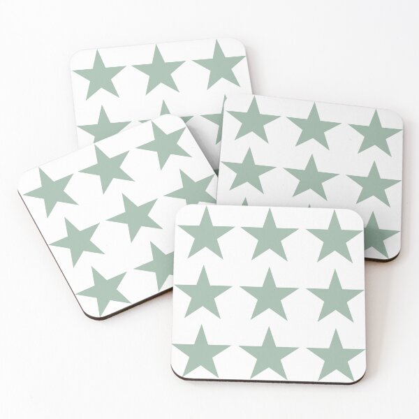 Item preview, Large MUTED GREEN and WHITE STARS  designed and sold by RachelMacht.
