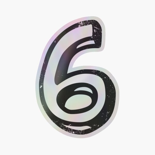 Six the number 6 in cute fun font distressed for people who like 6