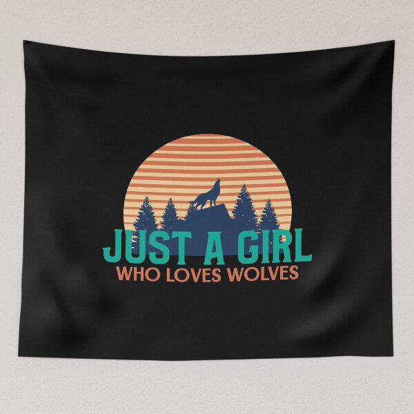 Item preview, Just A Girl Who Loves Wolves designed and sold by jacks-tees.