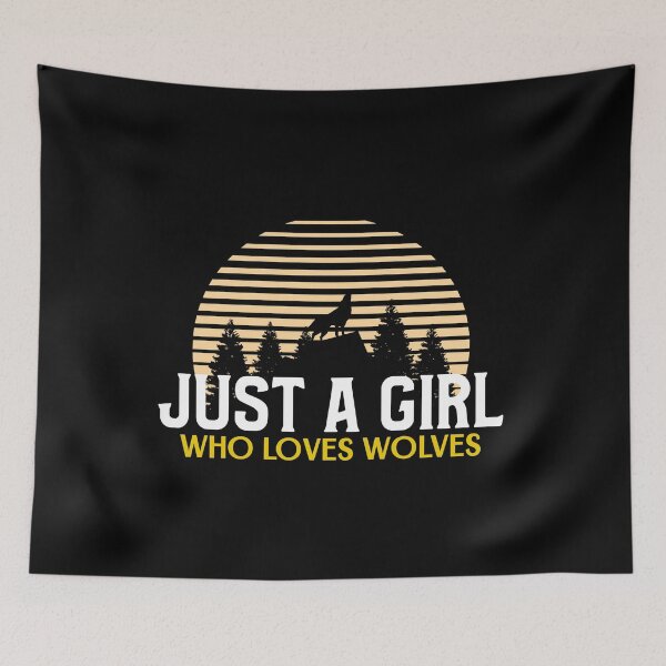 Item preview, Just A Girl Who Loves Wolves designed and sold by jacks-tees.