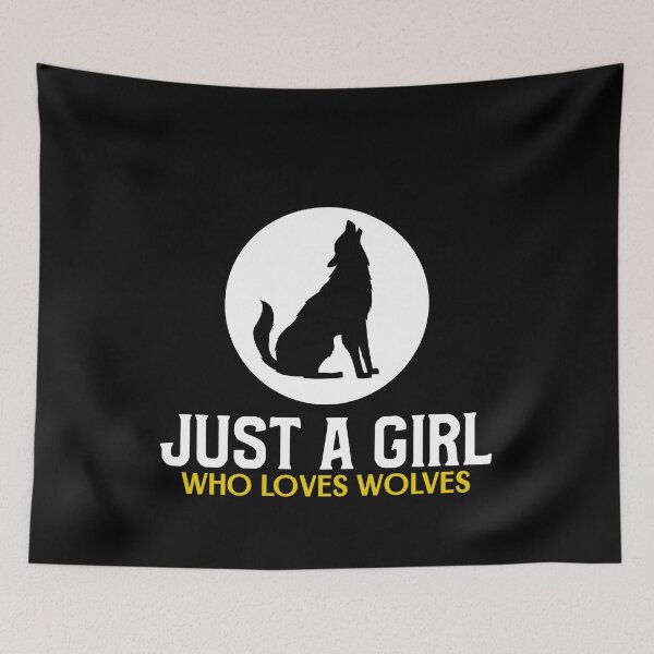 Item preview, Just A Girl Who Loves Wolves designed and sold by jacks-tees.