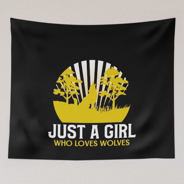 Item preview, Just A Girl Who Loves Wolves designed and sold by jacks-tees.