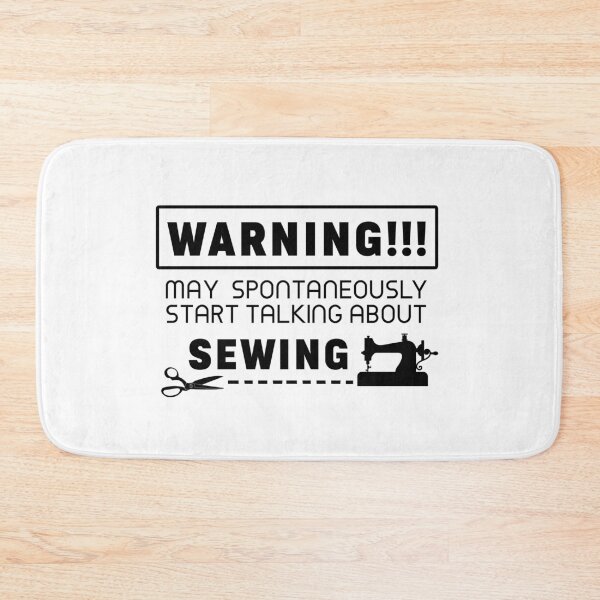 Item preview,  Warning may spontaneously start talking about sewing white designed and sold by PurrfectCorner.