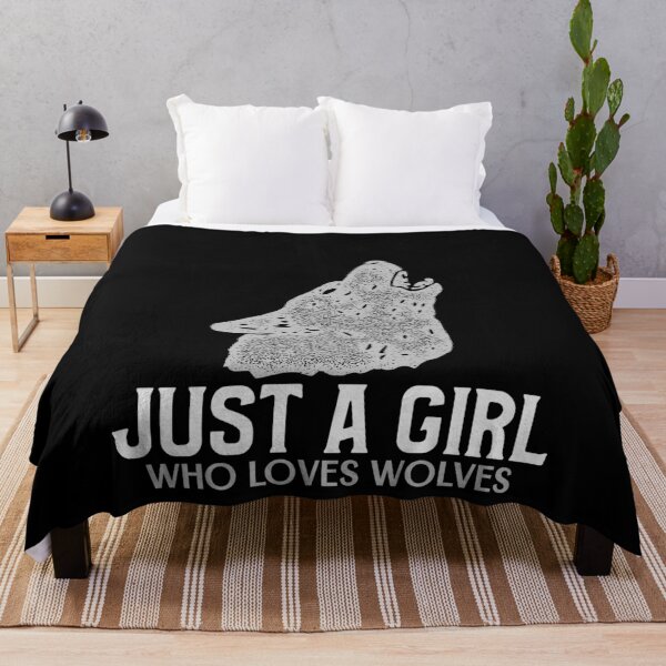 Item preview, Just A Girl Who Loves Wolves designed and sold by jacks-tees.