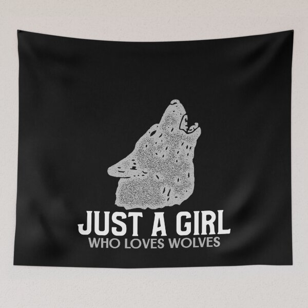 Item preview, Just A Girl Who Loves Wolves designed and sold by jacks-tees.