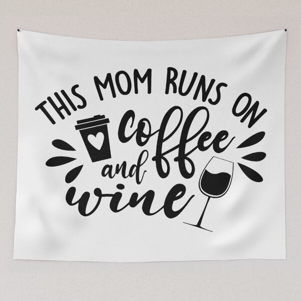 Item preview, This Mom Runs On Coffee And Wine Funny mom gift-Cute mom designed and sold by shivani21061993.