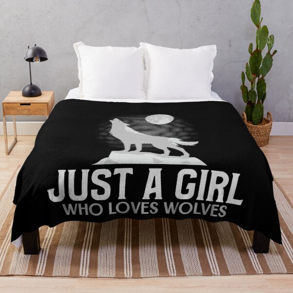 Item preview, Just A Girl Who Loves Wolves designed and sold by jacks-tees.