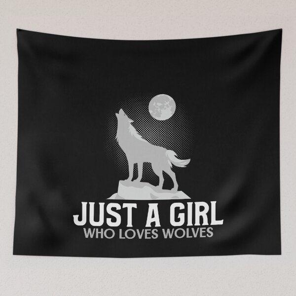 Item preview, Just A Girl Who Loves Wolves designed and sold by jacks-tees.