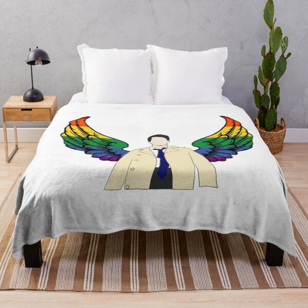 Item preview, Castiel drawing with rainbow wings designed and sold by LannisterOnMars.