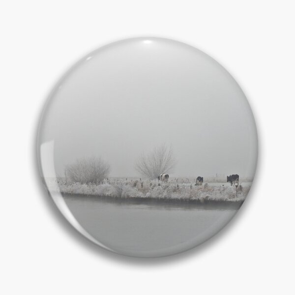 Item preview, Frosted Dutch polder landscape with cows and a river designed and sold by Anita van Gendt.