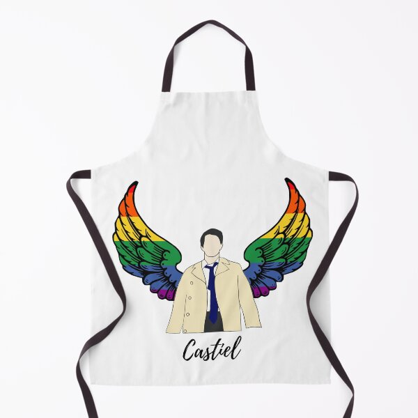 Item preview, Castiel drawing with rainbow wings and name designed and sold by LannisterOnMars.