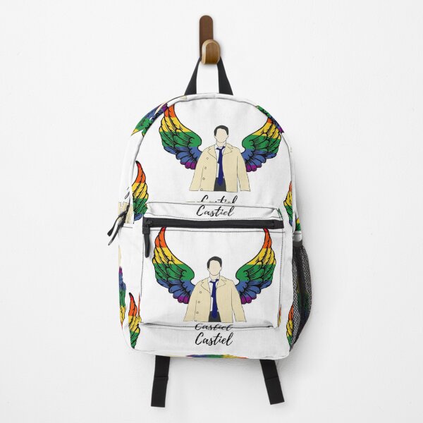 Item preview, Castiel drawing with rainbow wings and name designed and sold by LannisterOnMars.