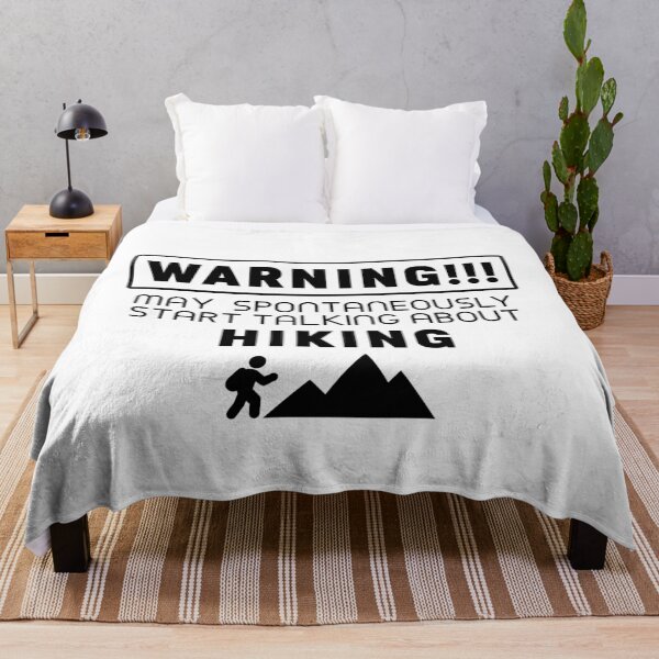 Item preview, Warning may spontaneously start talking about hiking white designed and sold by PurrfectCorner.