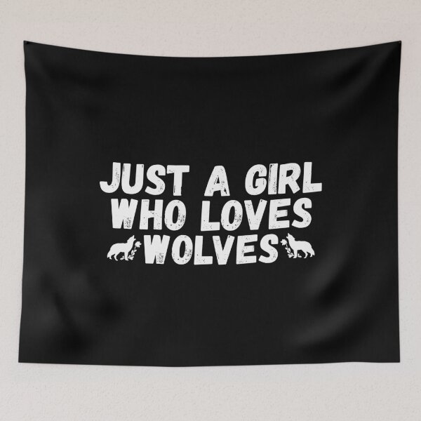 Item preview, Just A Girl Who Loves Wolves designed and sold by jacks-tees.