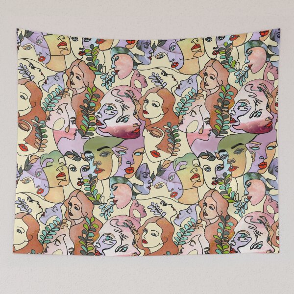 Item preview, Modern Contour Line Doodle Drawing Art designed and sold by NadineMay.