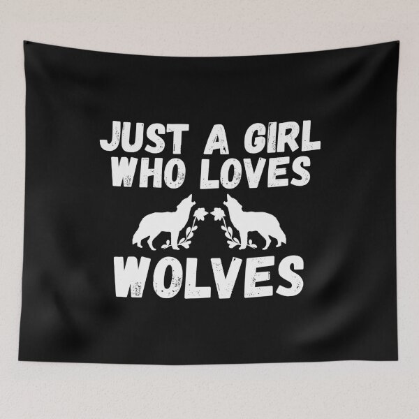Item preview, Just A Girl Who Loves Wolves designed and sold by jacks-tees.