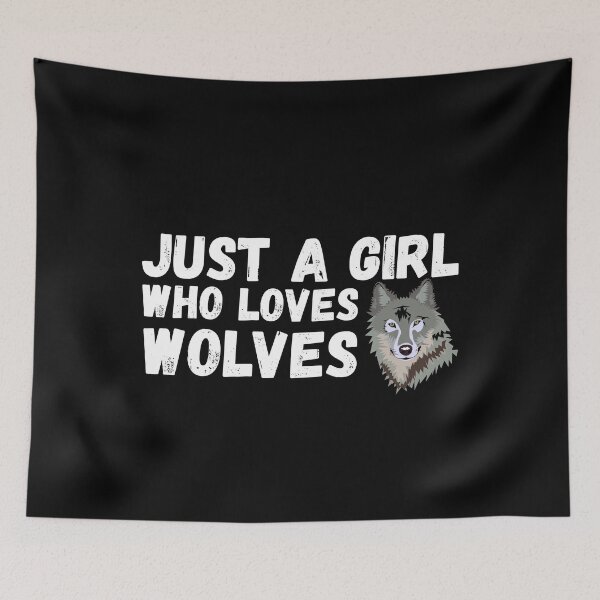 Item preview, Just A Girl Who Loves Wolves designed and sold by jacks-tees.