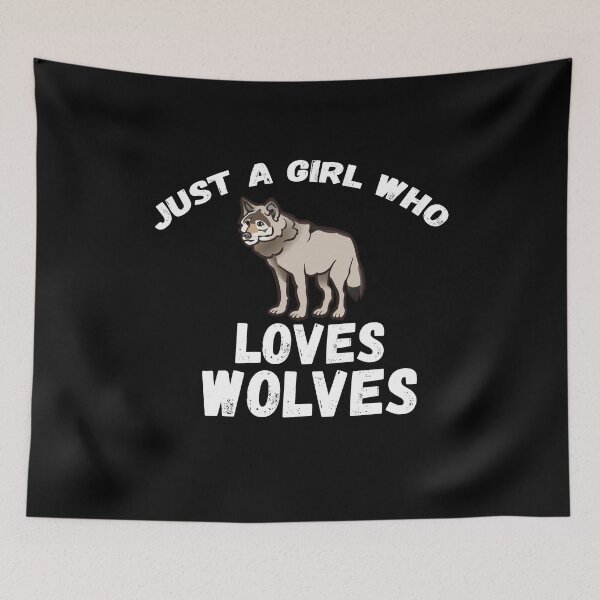 Item preview, Just A Girl Who Loves Wolves designed and sold by jacks-tees.