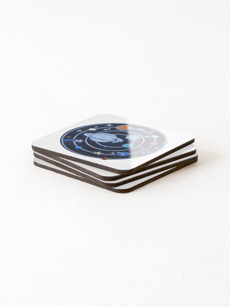 Thumbnail 4 of 5, Coasters (Set of 4), Solar System Sticker designed and sold by designolo.