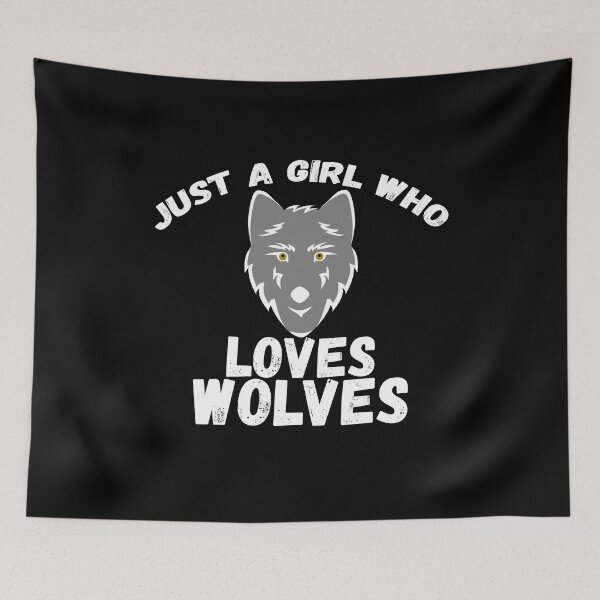 Item preview, Just A Girl Who Loves Wolves designed and sold by jacks-tees.