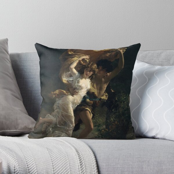 The Storm, Pierre-Auguste Cot, Date: 1880 Throw Pillow