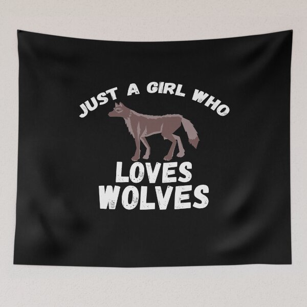 Item preview, Just A Girl Who Loves Wolves designed and sold by jacks-tees.