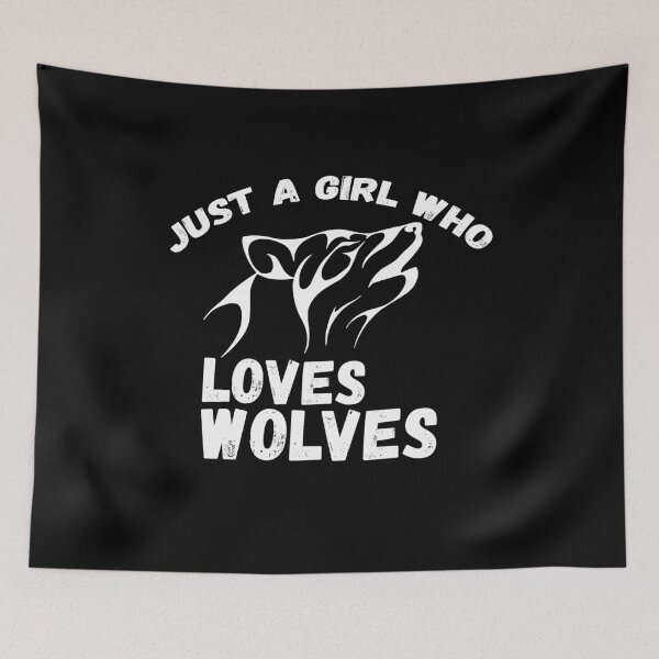 Item preview, Just A Girl Who Loves Wolves designed and sold by jacks-tees.