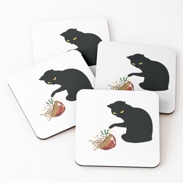 Item preview, Funny Gift For Cat Lovers Black Cat Throwing Ramen designed and sold by Suhy.